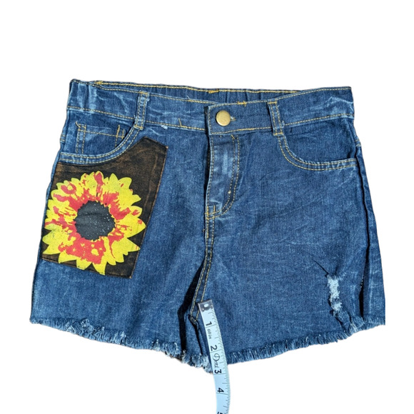 Girls Jean Shorts Sunflower - Picture 3 of 5